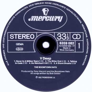 LP The Boomtown Rats: V Deep