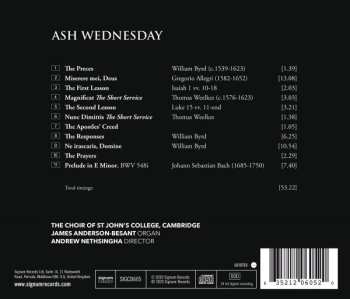 CD St. John's College Choir: Ash Wednesday DIGI