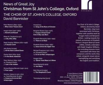 CD The Choir Of St John's College, Oxford: News Of Great Joy (Christmas From St John's College, Oxford)