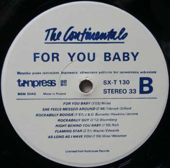 LP The Continentals: For You Baby