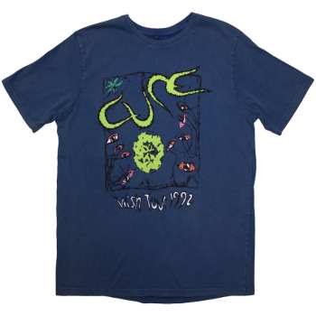Merch The Cure: The Cure Unisex Stone Wash T-shirt: Wish Tour '92 (back Print) (medium) M