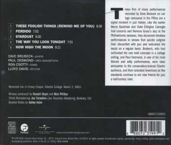 CD The Dave Brubeck Quartet: Jazz At Oberlin