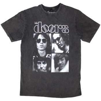  The Doors: The Doors Unisex Stone Wash T-shirt: Squares (large) L