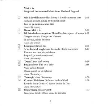 CD The Dufay Collective: Miri It Is · Songs & Instrumental Music From Medieval England