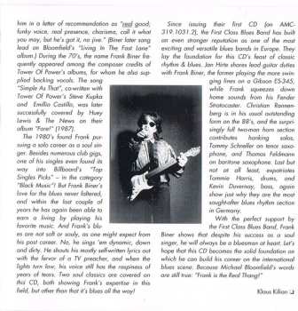 CD Frank Biner: The First Class Blues Band Proudly Presents Mr. Frank Biner