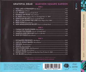 3CD The Grateful Dead: Madison Square Garden 3/9/81