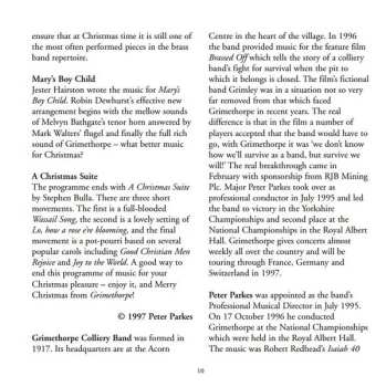 CD Peter Parkes: A White Christmas With Grimethorpe