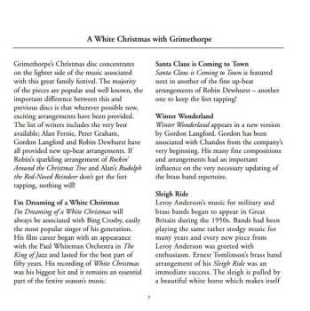 CD Peter Parkes: A White Christmas With Grimethorpe