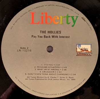 LP The Hollies: Pay You Back With Interest