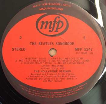 LP The Hollyridge Strings: Beatles Songbook