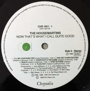 2LP The Housemartins: Now That's What I Call Quite Good