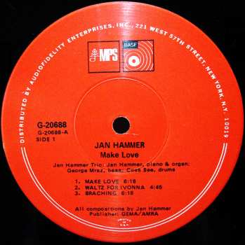 LP The Jan Hammer Trio: Make Love