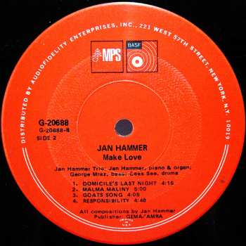 LP The Jan Hammer Trio: Make Love