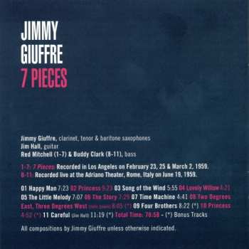 CD The Jimmy Giuffre Trio: 7 Pieces