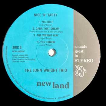 LP The John Wright Trio: Nice 'N' Tasty