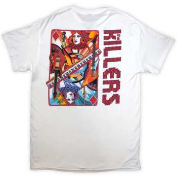 Merch The Killers: The Killers Unisex T-shirt: Tour '24 Diamond Playing Card (white) (back Print & Ex-tour) (small) S