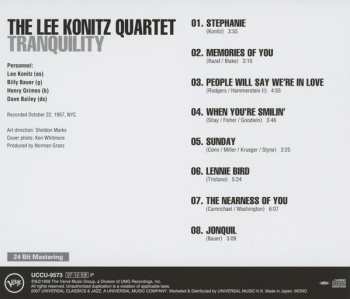 CD The Lee Konitz Quartet: Tranquility LTD