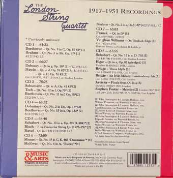 8CD/Doos London String Quartet: 1917-1951 Recordings