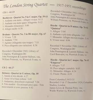 8CD/Doos London String Quartet: 1917-1951 Recordings