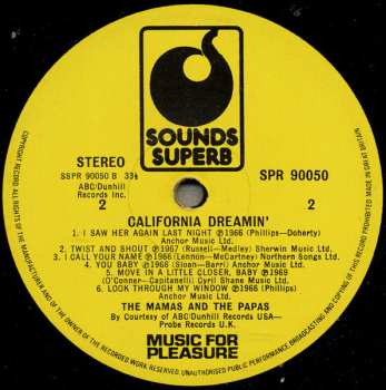 LP The Mamas & The Papas: Best Of The Mamas & The Papas - California Dreamin'