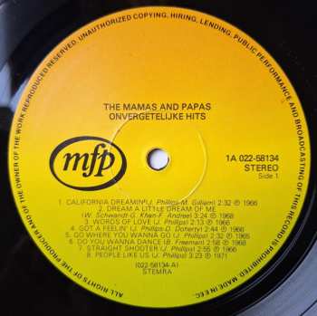 LP The Mamas & The Papas: Onvergetelijke Hits