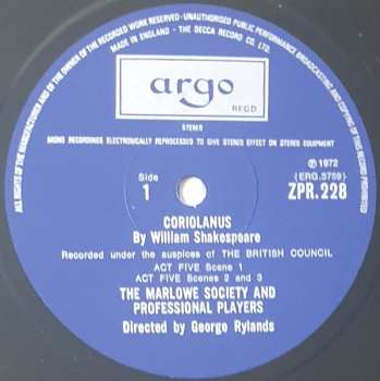 4LP/Doos William Shakespeare: Coriolanus
