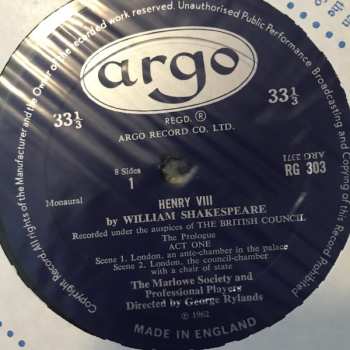 4LP/Doos The Marlowe Dramatic Society And Professional Players: Henry VIII