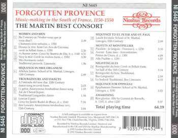 CD Martin Best Consort: Forgotten Provence - Music-making In The South Of France, 1150-1550