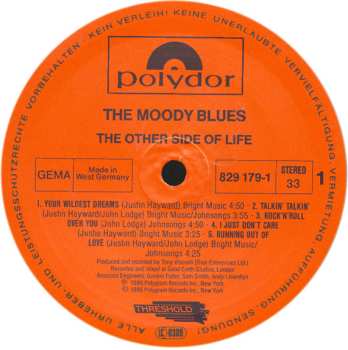 LP The Moody Blues: The Other Side Of Life