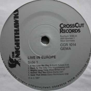 LP The Nighthawks: Live In Europe