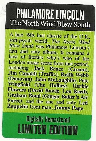 CD Philamore Lincoln: The North Wind Blew South LTD