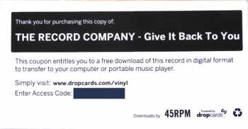 LP The Record Company: Give It Back To You 