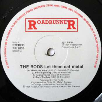 LP The Rods: Let Them Eat Metal CLR