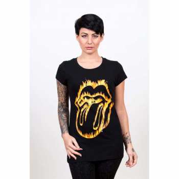 Merch The Rolling Stones: Dames T-shirt Flaming Tongue 