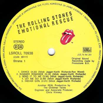 LP The Rolling Stones: Emotional Rescue