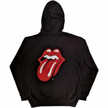 Merch The Rolling Stones: The Rolling Stones Unisex Zipped Hoodie: Logo & Tongue (back Print) (small) S