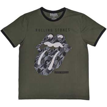 Merch The Rolling Stones: Ringer T-shirt Black & White Tongue