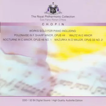 Chopin. Works Solo For Piano Including: Polonaise in F Sharp Minor, Opus 44, Waltz in E Minor, Nocturne in C Minor, Opus 48 No. 1, Mazurka in D Major, Opus 33 No. 2.