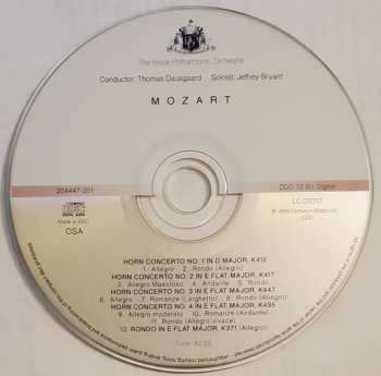 CD Wolfgang Amadeus Mozart: Horn Concertos No.1 In D Major, K412, No. 2 In E Flat Major K417, No. 3In E Flat Major K447, No. 4 In E Flat Major K495  And Rondo In E Flat Major K371