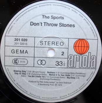 LP The Sports: Don't Throw Stones