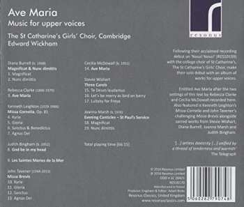 CD The Choir Of St. Catharine's College, Cambridge: Ave Maria (Music For Upper Voices)