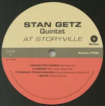 LP Stan Getz Quintet: Jazz At Storyville