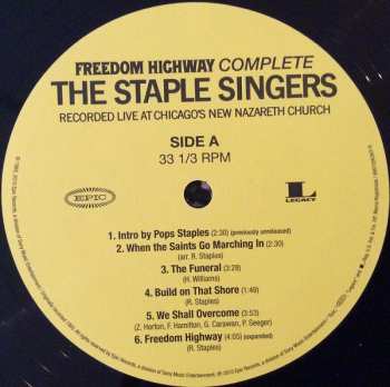 2LP The Staple Singers: Freedom Highway Complete (Recorded Live At Chicago's New Nazareth Church)