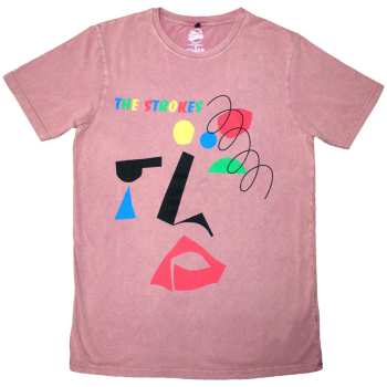 Merch The Strokes: Stone Wash T-shirt Abstract Face
