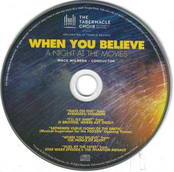 CD Mormon Tabernacle Choir: When You Believe (A Night At The Movies)