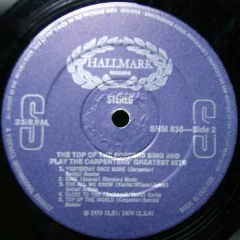 LP The Top Of The Poppers: Sing And Play The Carpenters' Greatest Hits