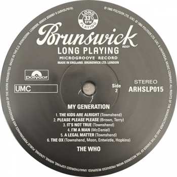 LP The Who: My Generation LTD
