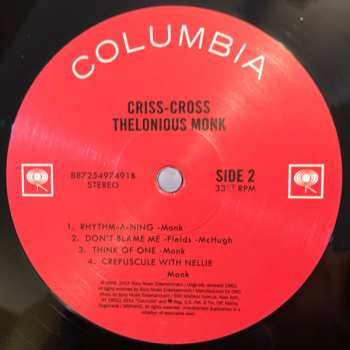 LP Thelonious Monk: Criss-Cross LTD | NUM