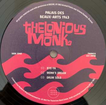 LP Thelonious Monk: Palais Des Beaux-Arts 1963 LTD