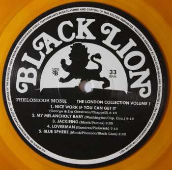 LP Thelonious Monk: The London Collection Volume 1 LTD | CLR